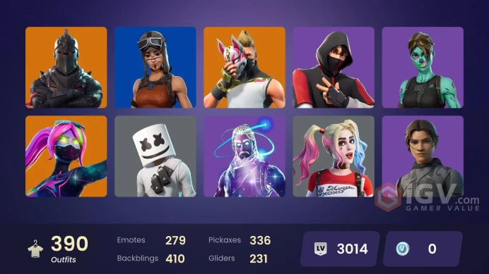 [PC/NIN] 389 skins | OG STW | Black Knight | Galaxy | IKONIK | Merry mint axe | The Reaper | Glow | Blue Squire | Royale Knigh | 