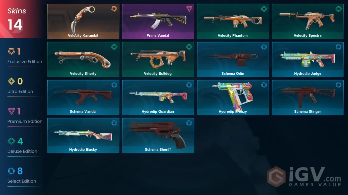 EU | Valorant Account | 14 Skins | Karambit "Speed" | Vandal Prime | Bulldog "Speed" | Vandal "Scheme" | Phantom "Speed"
