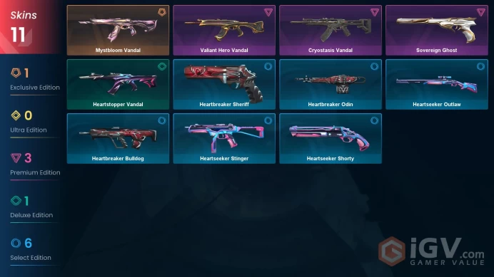 EU | Valorant Account | 11 Skins | Vandal "Mysterious Flower" | Vandal "Cryostasis" | Vandal "Brave Hero" | Ghost "Monarch"