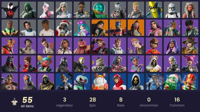 | PC/PSN/XBOX | 55 SKINS | Kado Thorne | Era | Optimus Prime | Doom | Haruka of the Masks | Trace | Neko Hatsune Miku | 400 VBUCKS | GLi4e |