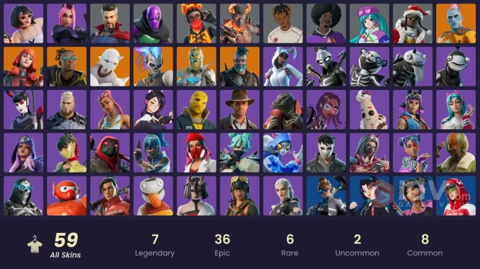| PC/PSN | 59 SKINS | Spectra Knight | The Imagined | Renzo the Destroyer | The Origin | Omegarok | Snap | Malik | Jade | 1250 VBUCKS | GO3Cb |