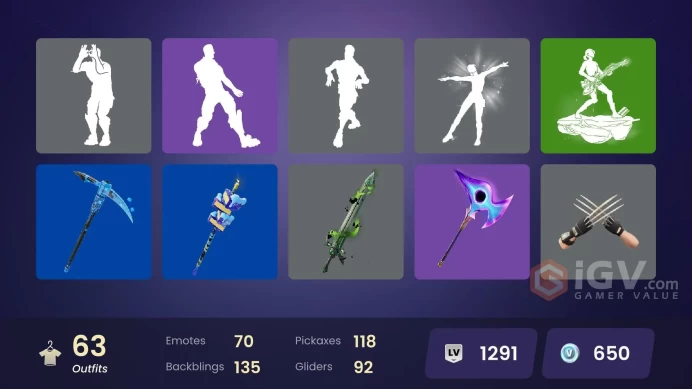 | PC/PSN/XBOX | 63 SKINS | Gwenpool | Ringmaster Scarr | Captain Jones | Valentina | First Order Stormtrooper | Rust | 650 VBUCKS | GO6wn |