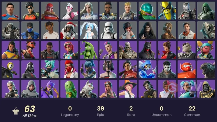 | PC/PSN/XBOX | 63 SKINS | Gwenpool | Ringmaster Scarr | Captain Jones | Valentina | First Order Stormtrooper | Rust | 650 VBUCKS | GO6wn |