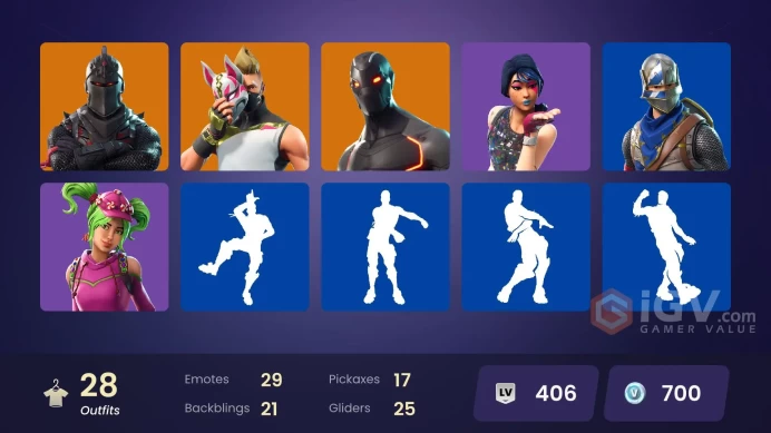 [PSN/XBOX/PC/NINT] Email | Black Knight | Blue Squire | Royale Knight | Take The L | Floss | Mako | Omega | Skull Trooper | 28 Skins