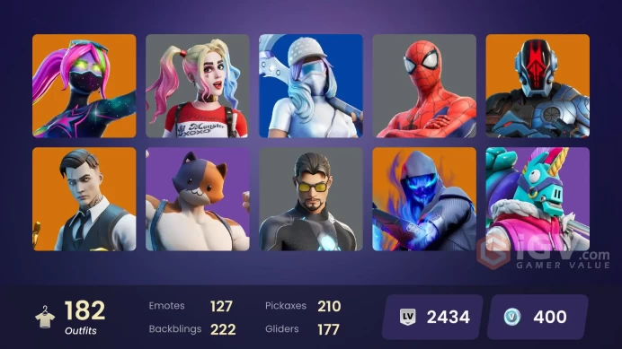PC/PSN/Xbox/Nintendo 182 skins Leviathan Axe | Pitch Patroller | Gold Brutus | Gold Midas | Gold Meowscles | The Champion | Ultima Knight | Gear