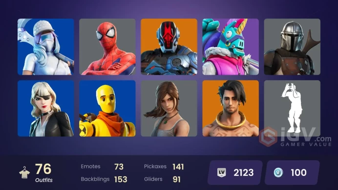 PC/PSN/Xbox/Nintendo 76 skins Leviathan Axe | Unchained Ramirez | Alli | Spire Assassin | Vi | Raz | The Foundation | Predator | Menace | Dynamo