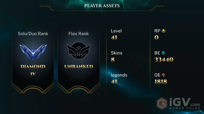 [EUW] S2026 - Diamond 4 -73LP- 67 Winrate - +27/-13 LP Gain - 33K Be - Honor 5 - Safe - Instant Delivery