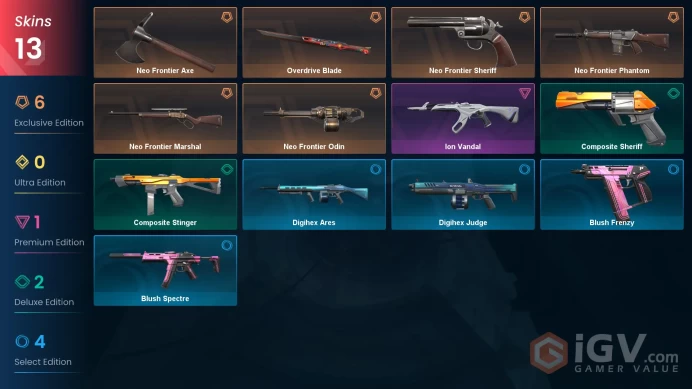 NA [My Fav Bundle] Ion Vandal + Overdrive Blade + Neo Frontier Bundle With Phantom + Axe + Sheriff + Marshal + Odin + Other Skins | Full Access 