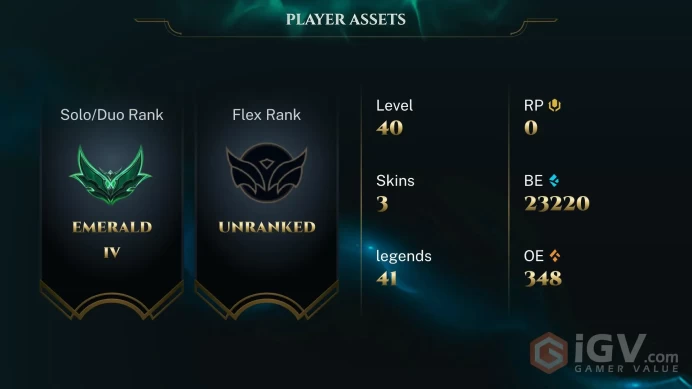 [EUW] EMRALD 4 %65 WR / HONOR Lw. 5 23K B.E / HANDMADE ACCOUNT / GOOD AMBESSA SKIN