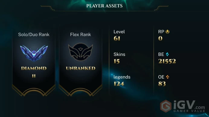[EUW] S16! - SPLIT 2! Diamond 2 - Honor 5 - 124 Champs - 15 Skins - 21.5K Be - Insta Delivery