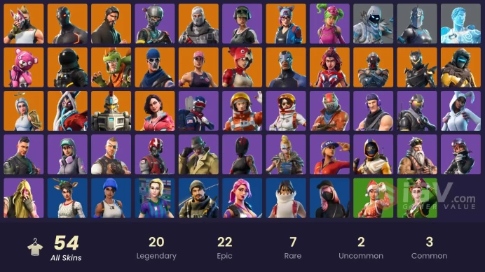 54 skins | OG STW | The Reaper | Elite Agent | Blue Team Leader | Havoc | Sub Commander | Trailblazer | Wingman | Rogue Agent | Dark Voyage