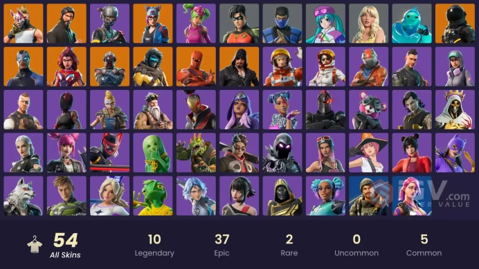 54 skins | The Reaper | Elite Agent | Dark Voyager | Valor | Hybrid | Carbide | The Visitor | Drift | Zenith | Blackheart | Lynx | 350 VB