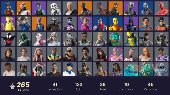 265 skins | Travis Scott | OG STW | The Reaper | Blue Squire | Royale Knight | Elite Agent | Blue Team Leader | Omega (stage 5)