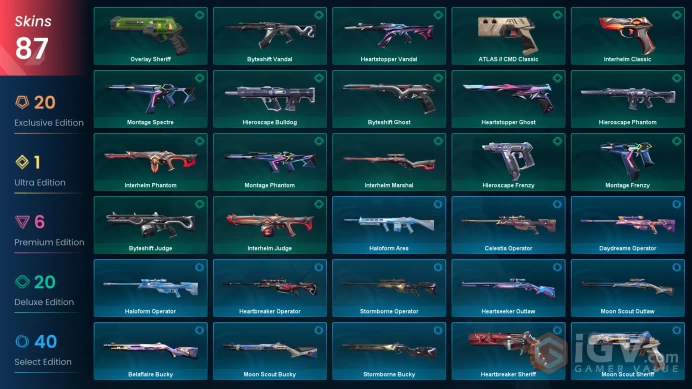 87 Skin // EU-TR // Elderflame + Kuronami + Champions + Prime + Chaos + Dolmir's + Reaver + Araxys + Primordium + 9 Knife + MORE // FULL Access