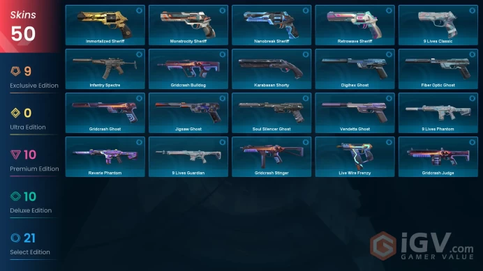 50 Skin // EU-TR // Kuronami + Neo Frontier + Splashx + Reaver + Prime + Recon + Araxys + Neptune + Singularity + 3 Knife + MORE // FULL Access