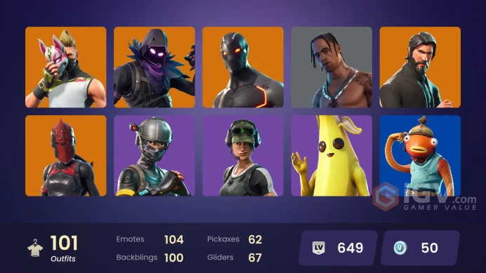 101 skins | Travis Scott | OG STW | The Reaper | Elite Agent | Blue Team Leader| Rush | Blue Striker | Trailblazer | Carbon Commando