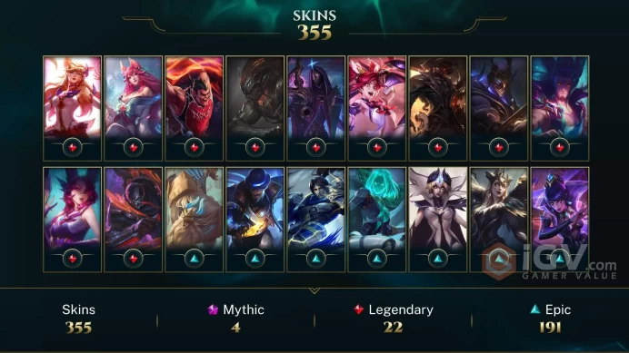 | LAN | 333 SKINS | 166 CHAMPIONS | 450 LEVEL | INSTANT DELIVERY | FULL ACCESS | GegCF |