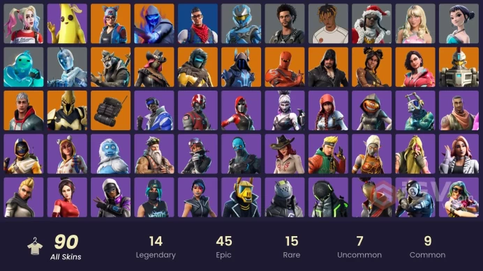 [PC] 90 skins | Prodigy | Blue Striker | Hybrid | Calamity | Dire | Fusion | Blackheart | Zenith | Rox | The Ice King | Sentinel | Luxe | 700 VB