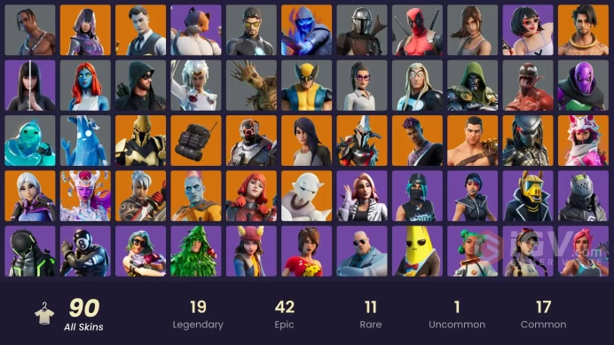 LIFETIME | 90 skins | Glow | Travis Scott | Gold Midas | Gold Meowscles | Gold Brutus | The Scientist | Ronin | The Cube Queen | 250 VB