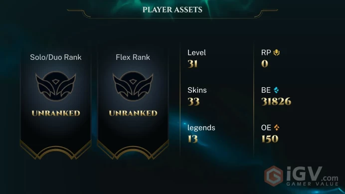 [EUW] | 32,000+ Blue Essence | LVL 30 | Completed 10 games and can directly rank | Full Access | Instant Delivery |Unverified Email | Q78