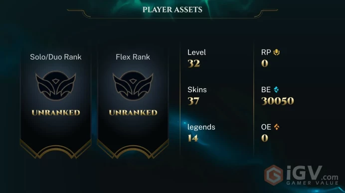 [EUW] | 30,000+ Blue Essence | LVL 30 | Completed 10 games and can directly rank | Full Access | Instant Delivery |Unverified Email | K134