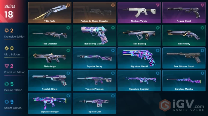 NA | VP 7 | LVL 83 | Tilde Knife | Prelude to Chaos Operator | Neptune Vandal | Reaver Ghost | Tilde Bulldog | Tilde Judge | Tilde Short | V1419