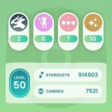 Level 50 Pokémon GO Account | PTC Login | 300K–5M Stardust | 300+ Random Pokémon | Random Shiny Pokémon | Name Change Available | Auto Delivery