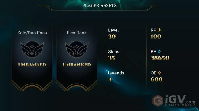 [EUW] | 38,000+ Blue Essence | LVL 30+  | Full Access | Instant Delivery |Unverified Email | WW69