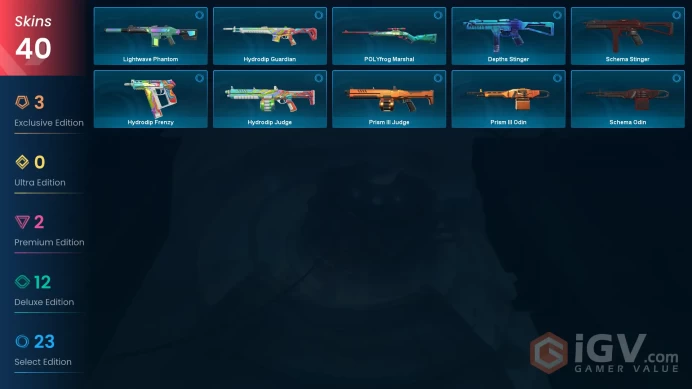 EU | 40 SKINS + 22 AGENTS | Velocity Karambit + Prism III Axe
