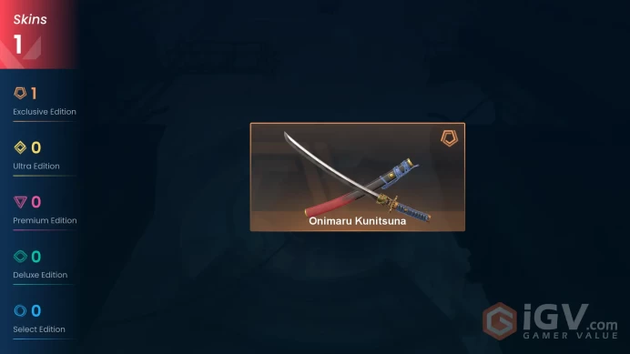 EU - LVL 14 - Unrated - 1 Knife - 1 Skin (~5,350 VP) Onimaru Kunitsuna