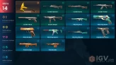 EU - LVL 60 - Unranked - 1 Knife - 14 Skins Prism III Axe, Cavalier Vandal