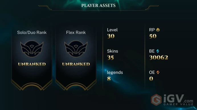 [EUW SERVER] Unranked Smurf Account with 30,000+ Blue Essence | lvl 30 + ◈10 Matches Games Played◈ FULL ACCESS