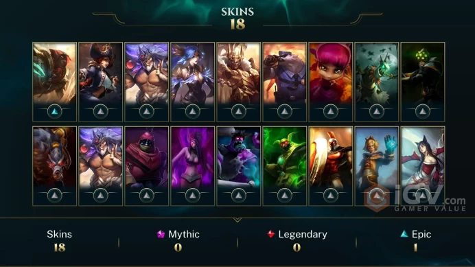 | LAS | 8 SKINS | GOLD 2 | 48 CHAMPIONS | 74 LEVEL | INSTANT DELIVERY | FULL ACCESS | HL2rs |