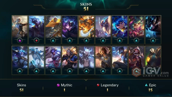 | NA | 31 SKINS | PLATINUM 1 | 78 CHAMPIONS | 101 LEVEL | INSTANT DELIVERY | FULL ACCESS | HLGHG |