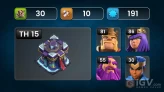 th 15 level 191, hero 81,86,55,30 , 8 equipment epic, 11 magic items, 13 hero skin, 991 war stars, 1026 gems