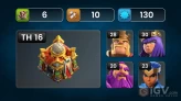 Best deal coc TH 16 | 7 equipment epic | 500 cwl medals | XP 130 | C6895